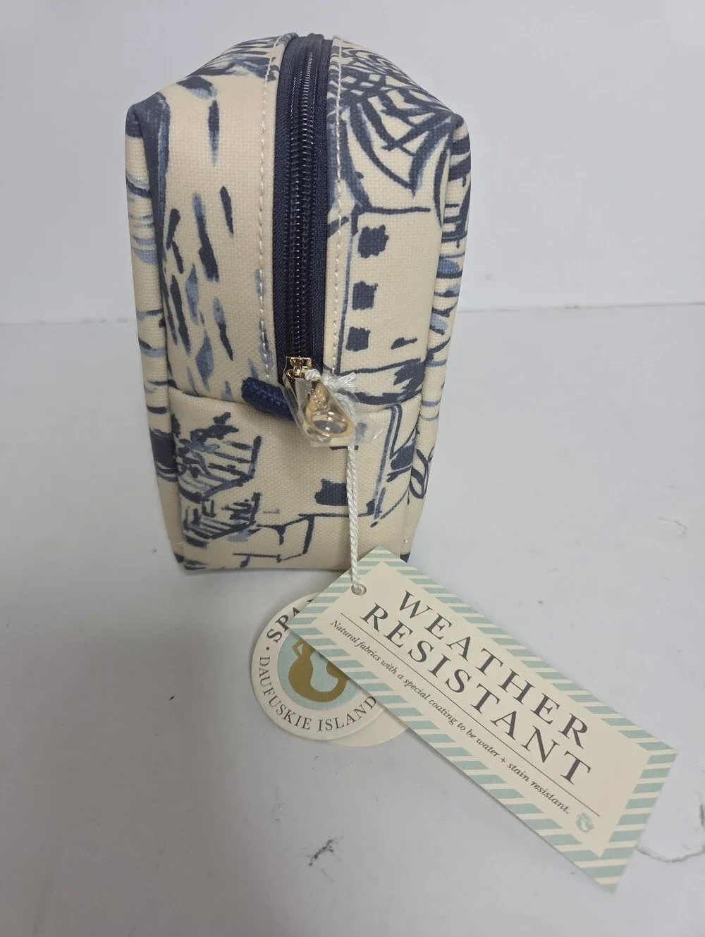 Spartina 449 Daise Seascape Water Resistant Coated Canvas Cosmetic Case NWT
